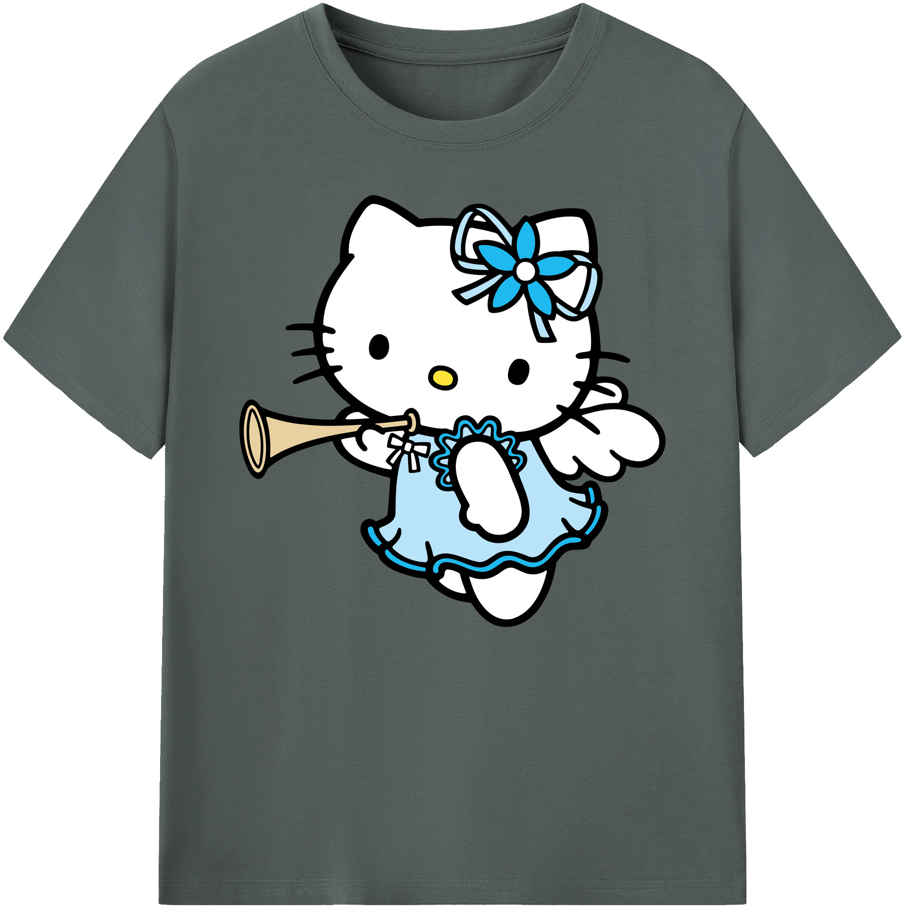 （画像用） Hello Kitty ハローキティ 綿100％ メンズ半袖Tシャツ｜肌触りやわらか＆通気性